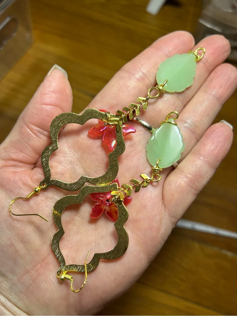 3/$25 Floral Drop Earrings with Pink Flower